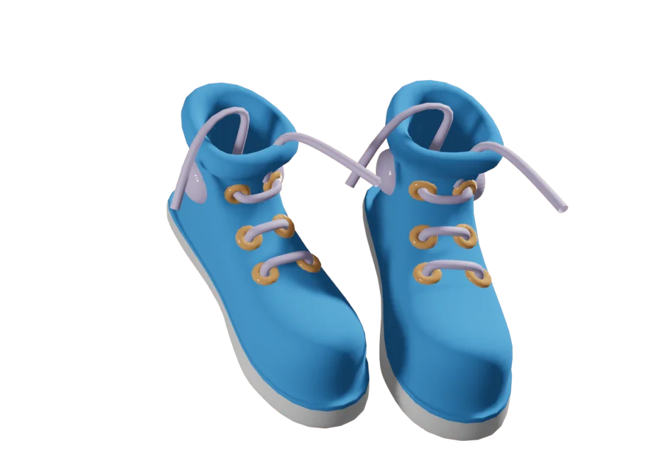 A pair of blue sneakers, ready for a new beginning